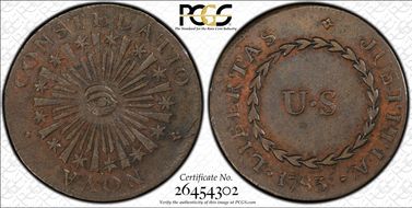 1783 C Nova 1/2P Blunt Rays XF45BN