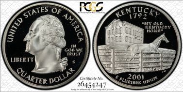 2001-S 25C Kentucky Silver PR70DCAM