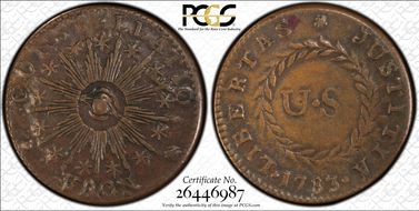 1783 C Nova 1/2P Pointed Rays, Large US XF45BN