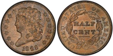 1828 1/2C C-3, 13 Stars MS63BN