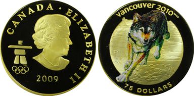 2009 $75 Olympics-Wolf PR69DCAM