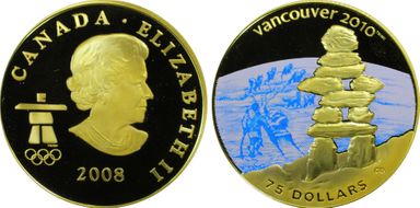 2008 $75 Olympics-Inukshuk Inukshuk PR69DCAM