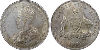 1931(m) Florin KM-27  Ag AU55