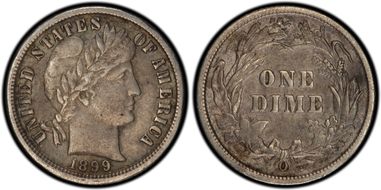 1899-O 10C FS-301 RPD XF40