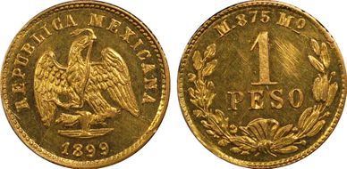 1899-Mo M Peso KM-410.5 Au N1