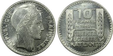 1945 10 Fr Gad-810 Rameaux longs F-361 MS64+