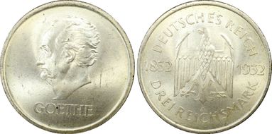 1932-A 3 Mk Goethe J-350 MS65