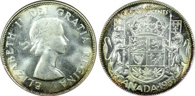 1953 50C SD No Strap MS65