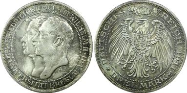 1911-A 3 Mk Breslau Univ J-108 MS65