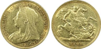 1900-M 1/2 Sov S-3879 AU50