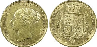 1878 1/2 Sov S-3860E AU55