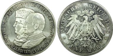 1909 5 Mk Leipzig Univ. J-139 MS66
