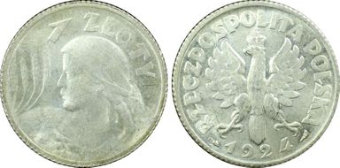 1924 Zloty Paris KM-15  Ag MS62