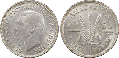 1951(m) 3D KM-44  Ag MS63