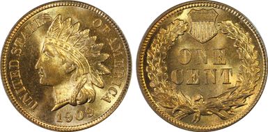 1909 1C Indian MS66RD