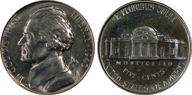 1940 5C Reverse of 1940 PR67