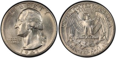 1941-S 25C Large S, FS-503 AU58