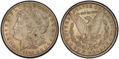 1891-O $1 VAM 1A Clashed E XF45