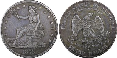 1876-S T$1 Chopmarked XF45