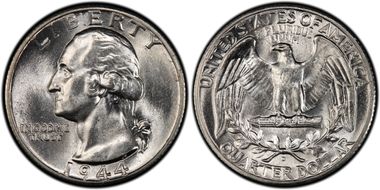 1944-D 25C DDO FS-101 MS63