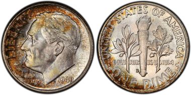 1949-D 10C MS68FB