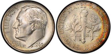 1960-D 10C MS67FB