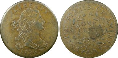 1796 1C LIHERTY MS62+ BN