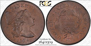 1794 1C Head of 1794 MS65+ BN