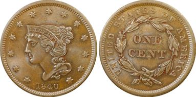 1840 1C N-3 Small Date MS66BN