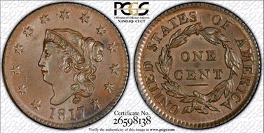 1817 1C N-3 MS65+ BN