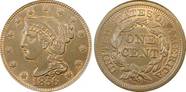1856 1C N-3 MS66RB