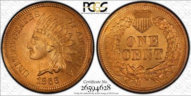 1866 1C MS66RD