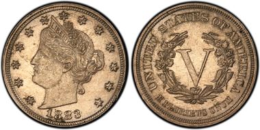 1883 5C No Cents RPD FS-1301 AU58