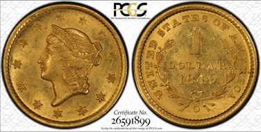 1849-O G$1 MS64
