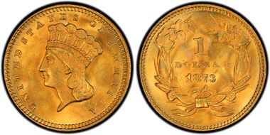 1873 G$1 Open 3 MS65+