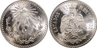 1921-M Peso KM-455  Ag MS66