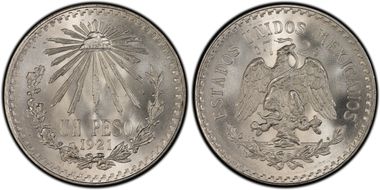 1921-M Peso KM-455  Ag MS66