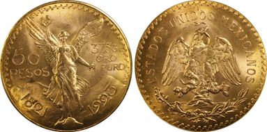 1923 50 Peso KM-481  Au MS65