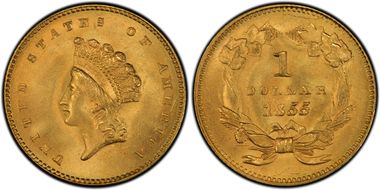 1855 G$1 MS64+