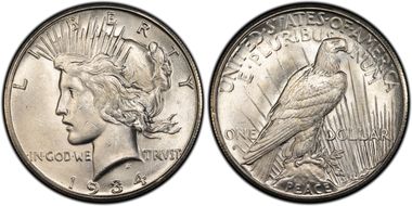 1934-S $1 MS64