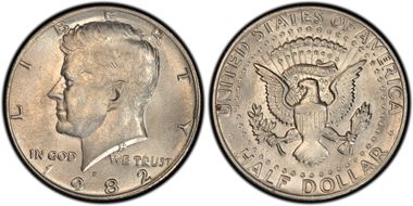 1982-P 50C No "FG" FS-901 AU58