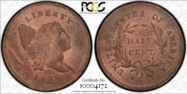1796 1/2C With Pole MS66+ RB