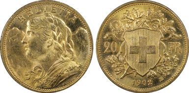 1902 B 20 Fr KM-35.1  Au MS64