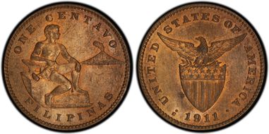 1911-S 1C KM-163 MS64RB