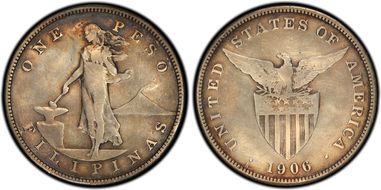 1906-S Peso KM-168  Ag N1