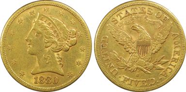 1880-S $5 AU50