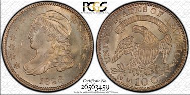 1828 10C Small Date MS67