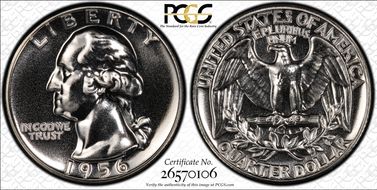 1956 25C FS-701, Reverse Die Gouge PR67