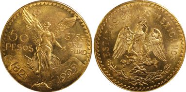 1929 50 Peso KM-481  Au MS65
