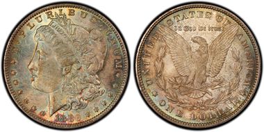 1880-O $1 VAM 6A 8/7 Ear MS63